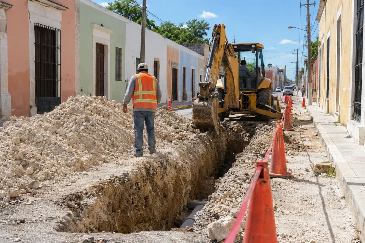 Excavación en progreso, km 0+120