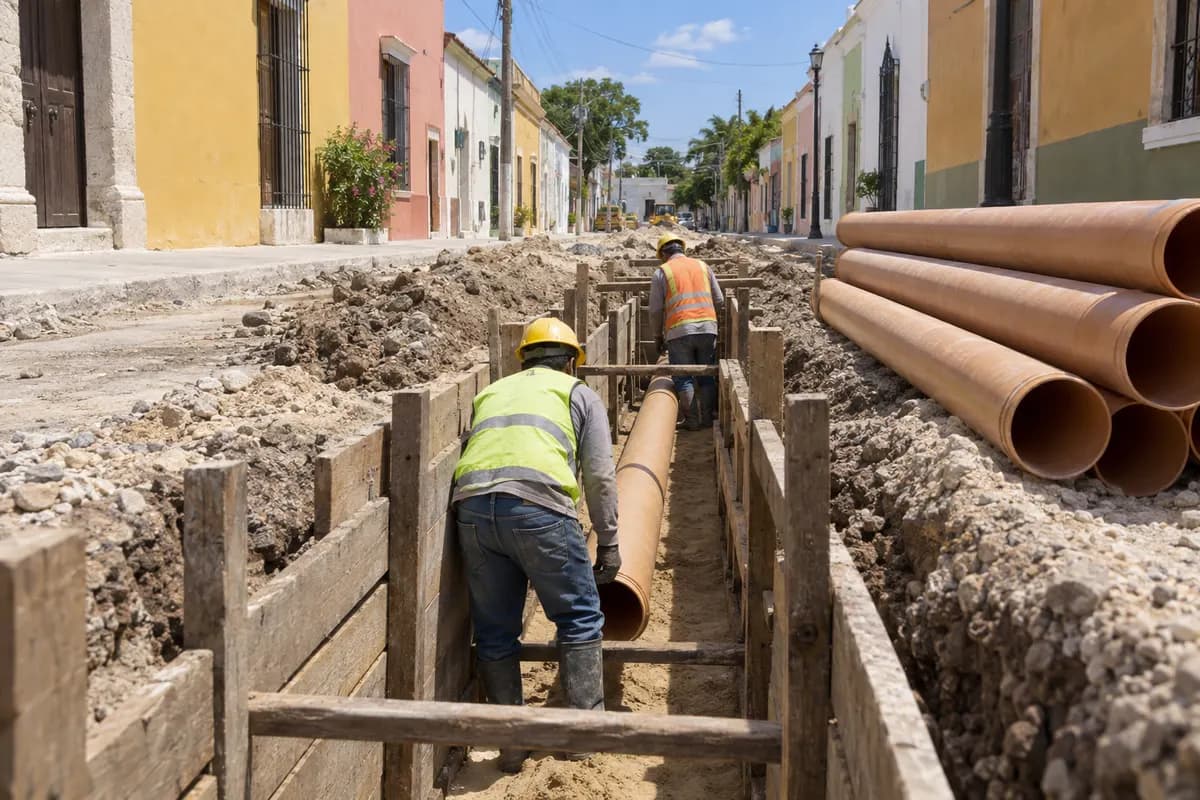 Instalación de tubería de PVC sanitaria
